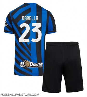 Inter Milan Nicolo Barella #23 Replik Heimtrikot Kinder 2024-25 Kurzarm (+ Kurze Hosen)